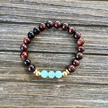 Load image into Gallery viewer, Tiger Eye and Aqua Amazonite, Earth and Ocean Bracelet