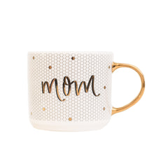 Load image into Gallery viewer, Mom - Gold, White Tile Hand Lettered Coffee Mug
