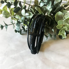 Load image into Gallery viewer, Joshua Men's Leather Cross Bracelet