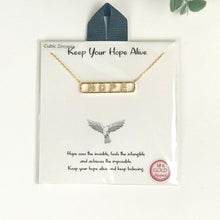 Load image into Gallery viewer, Hope Bar Pendant CZ Necklace