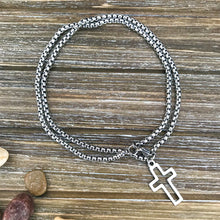 Load image into Gallery viewer, Men's Double Wrapped Cross Bracelet