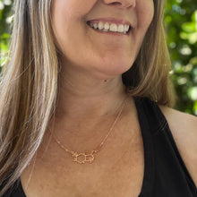 Load image into Gallery viewer, Serotonin Molecule Necklace with Flowers
