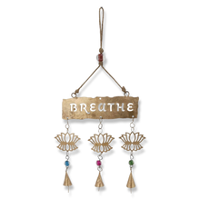 Load image into Gallery viewer, Breathe Fairtrade Triple Lotus Chime Wall Hanging
