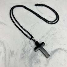 Load image into Gallery viewer, Men&#39;s Matte Black Stainless Steel Cross
