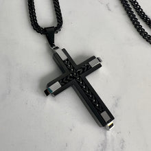 Load image into Gallery viewer, Men&#39;s Cross With Franco Chain Inlay
