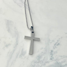 Load image into Gallery viewer, Men&#39;s Polished Stainless Steel Cross Pendant
