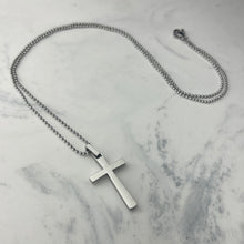 Load image into Gallery viewer, Men&#39;s Polished Stainless Steel Cross Pendant
