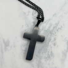 Load image into Gallery viewer, Men&#39;s Matte Black Stainless Steel Cross
