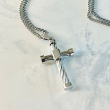 Load image into Gallery viewer, Men&#39;s Cable Cross Pendant Necklace
