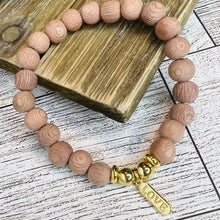 Load image into Gallery viewer, Rosewood Bead Bracelet With Charm
