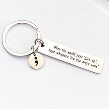 Load image into Gallery viewer, Mental Health Awareness Semicolon Keyring
