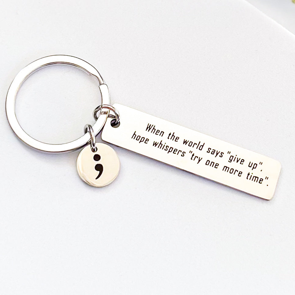 Mental Health Awareness Semicolon Keyring