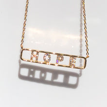 Load image into Gallery viewer, Hope Bar Pendant CZ Necklace
