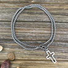 Load image into Gallery viewer, Men&#39;s Double Wrapped Cross Bracelet
