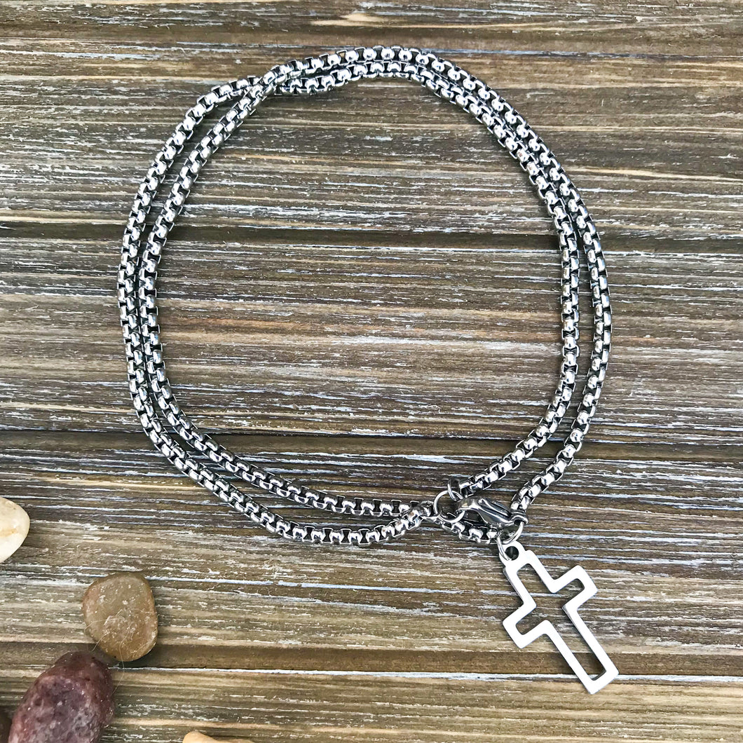 Men's Double Wrapped Cross Bracelet