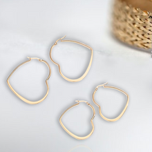 Load image into Gallery viewer, Heart to Heart Hoop Earrings
