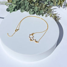 Load image into Gallery viewer, Serotonin Molecule Necklace with Flowers
