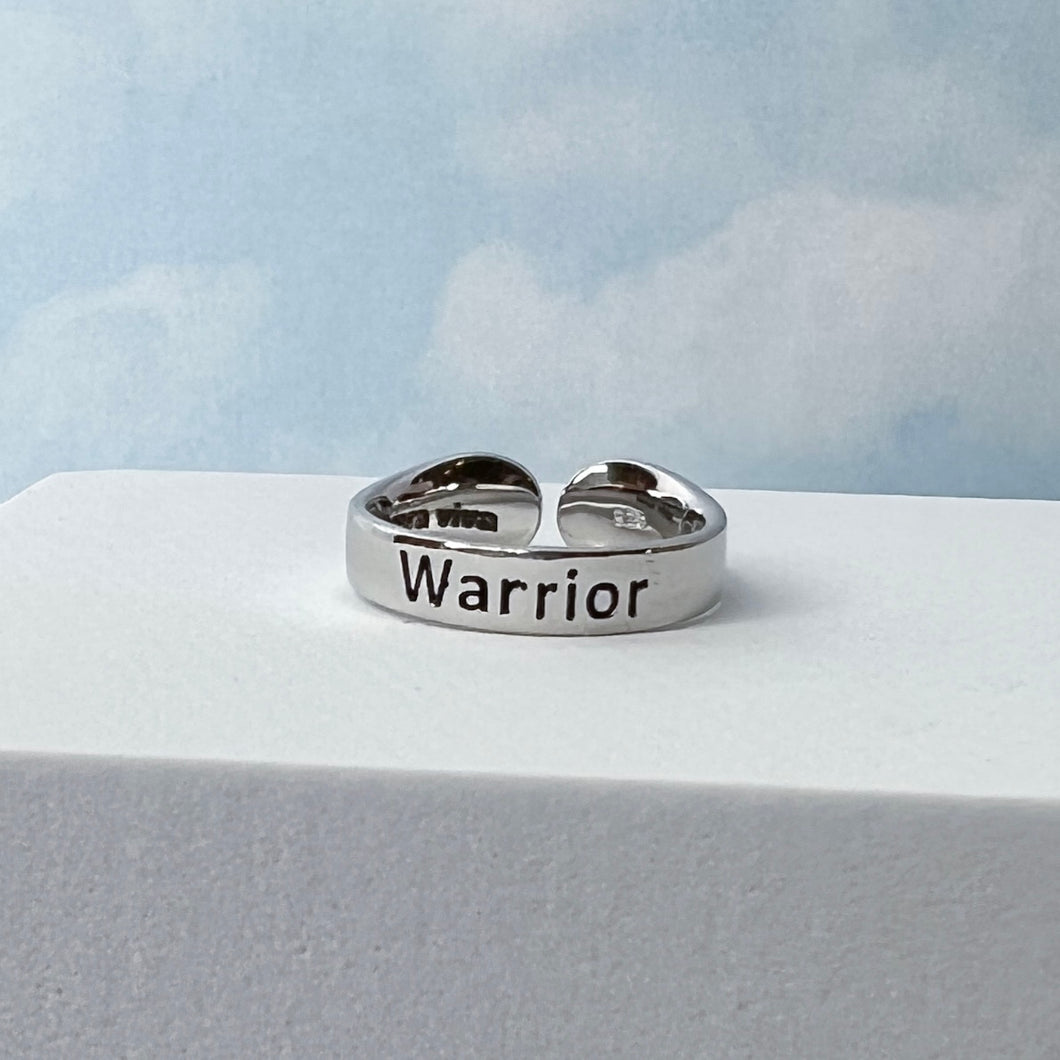 Inspirational Sterling Silver Adjustable Ring