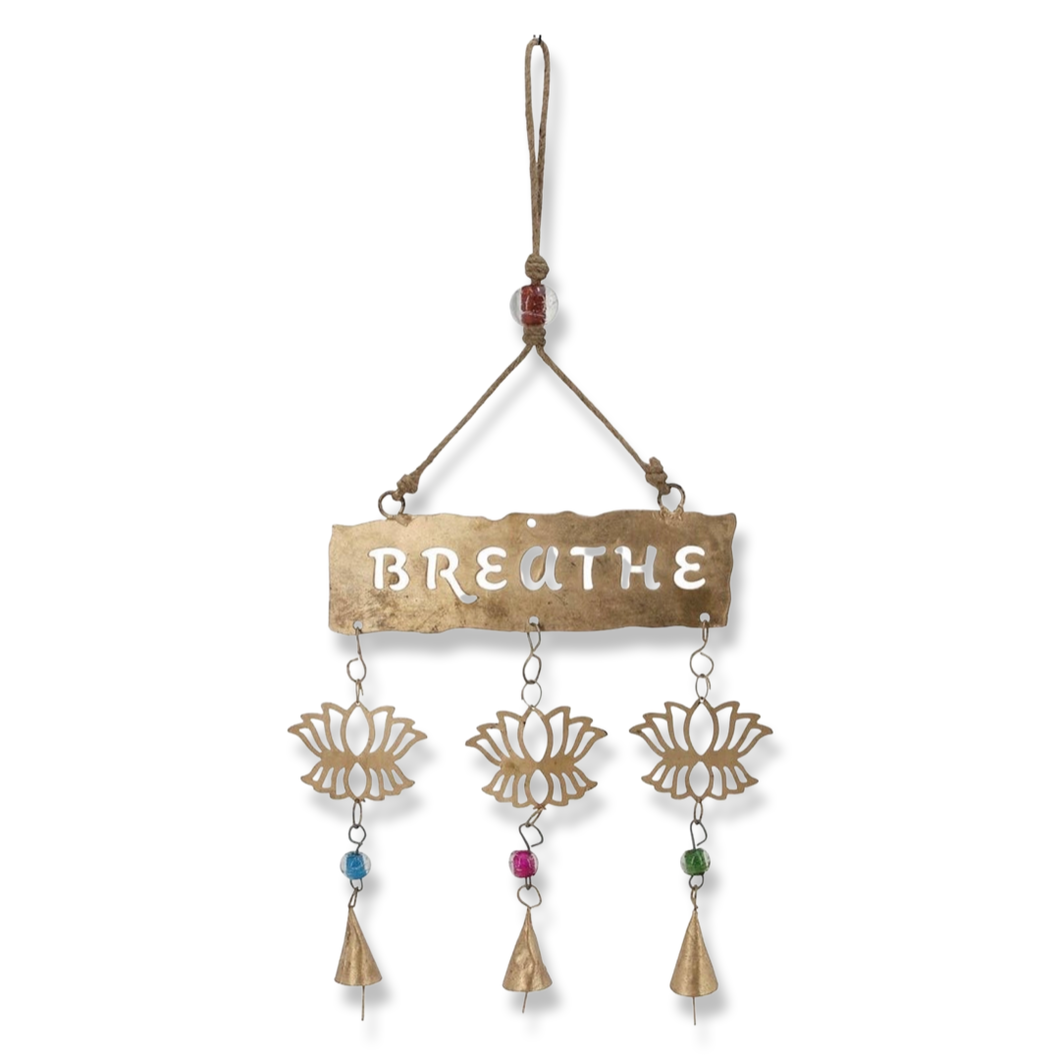 Breathe Fairtrade Triple Lotus Chime Wall Hanging